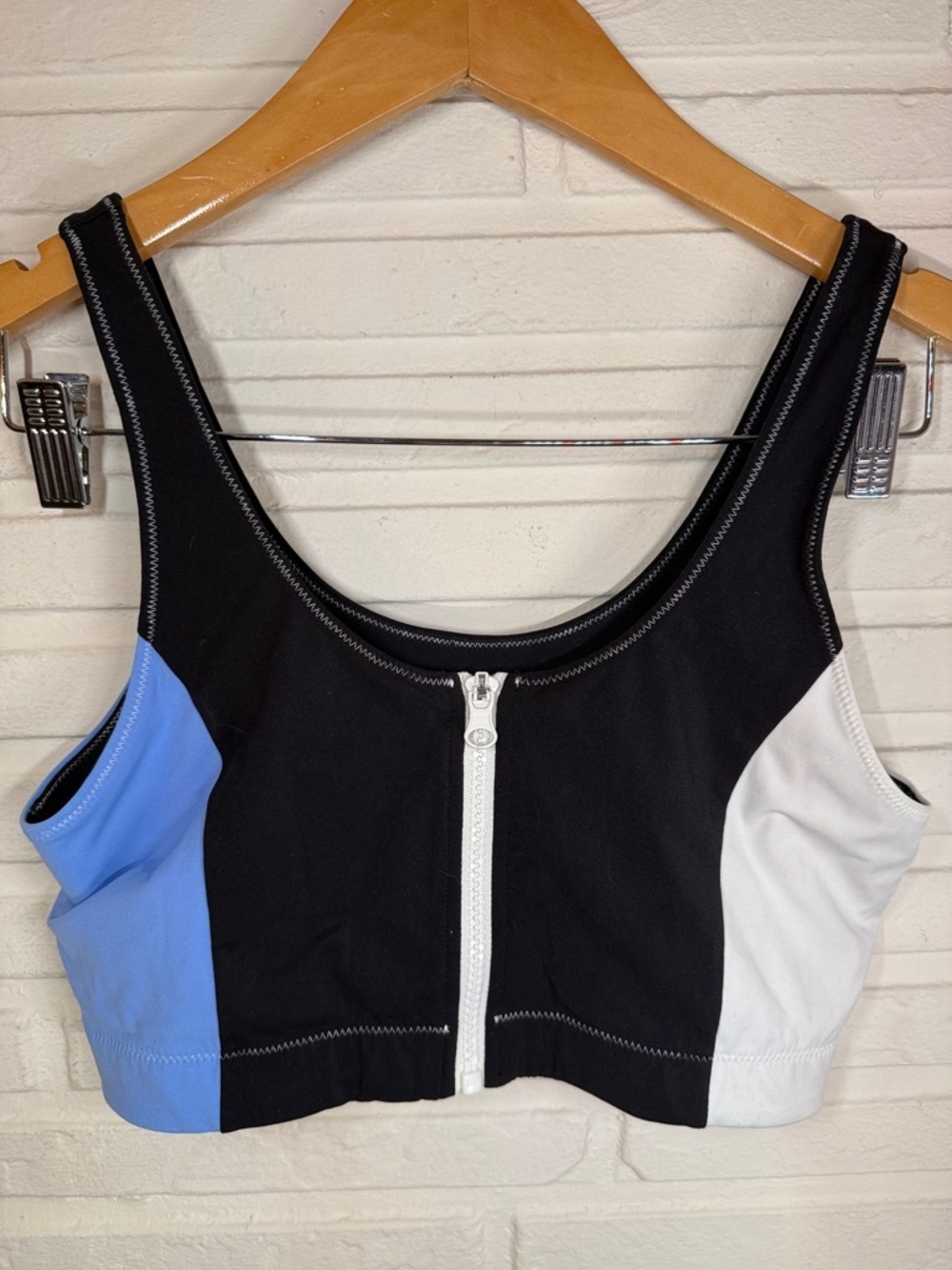 Bandier x Solid & Stripes Black and Blue Work out Top , Women’s Size Medium